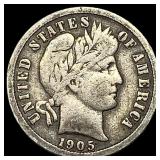 1905-O Silver Barber Dime NICELY CIRCULATED