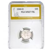 1944-D Mercury Silver Dime PGA MS67 FBL