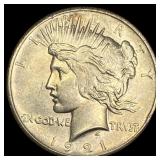 1921 Silver Peace Dollar CLOSELY UNCIRCULATED