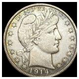 1914-S Silver Barber Half Dollar NEARLY UNCIRCULAT