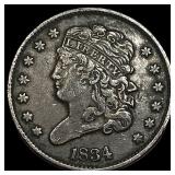 1834 Classic Head Half Cent NEARLY UNCIRCULATED