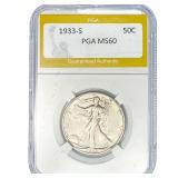 1933-S Walking Liberty Half Dollar PGA MS60