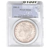 1881-S Morgan Silver Dollar PCGS MS66