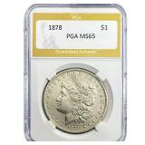 1878 Morgan Silver Dollar PGA MS65