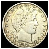 1915-D Silver Barber Half Dollar NEARLY UNCIRCULAT