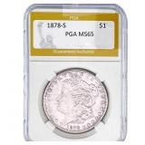 1878-S Morgan Silver Dollar PGA MS65