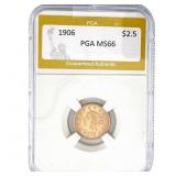 1906 $2.50 Gold Quarter Eagle PGA MS66