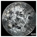 1802 Colonial Spain Silver 8 Reales Chopmarks NEAR