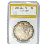 1879-S Rev 78 Morgan Silver Dollar PGA MS64
