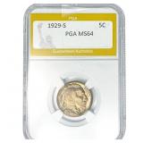 1929-S Buffalo Nickel PGA MS64