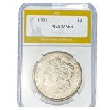 1921 Morgan Silver Dollar PGA MS66