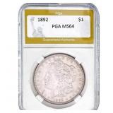 1892 Morgan Silver Dollar PGA MS64