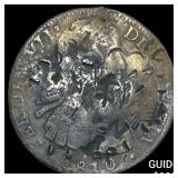 1810 Colonial Spain Silver 8 Reales Chopmarks NEAR