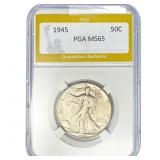 1945 Walking Liberty Half Dollar PGA MS65