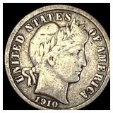 1910-S Silver Barber Dime NICELY CIRCULATED