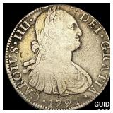 1791 Mo Mexico Silver 8 Reales Chopmark