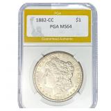 1882-CC Morgan Silver Dollar PGA MS64