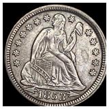 1853 Arrows Seated Liberty Dime CLOSELY UNCIRCULAT