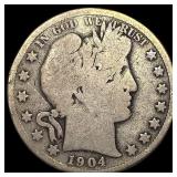 1904-O Silver Barber Half Dollar NICELY CIRCULATED