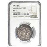 1918 Illinois Half Dollar NGC MS65