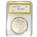 1878 7/8TF Morgan Silver Dollar PGA MS65