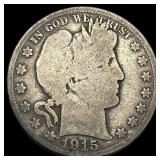 1915 Barber Half Dollar NICELY CIRCULATED