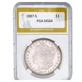 1887-S Morgan Silver Dollar PGA MS64