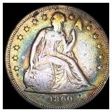 1860-O Silver Seated Liberty Dollar LIGHTLY CIRCUL