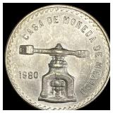 1980 Mexico Silver 1 Onza .925 Silver GEM BU