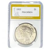 1922 Silver Peace Dollar PGA MS63+