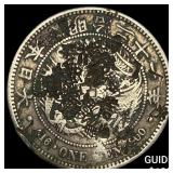 Japan Meji Period Silver 1 Yen Chopmarks NEARLY U
