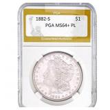 1882-S Morgan Silver Dollar PGA MS64+ PL