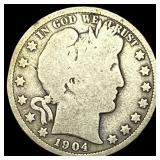 1904-O Silver Barber Half Dollar NICELY CIRCULATED