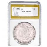 1882-CC Morgan Silver Dollar PGA MS64