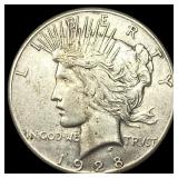 1928 Silver Peace Dollar NEARLY UNCIRCULATED