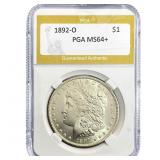 1892-O Morgan Silver Dollar PGA MS64+