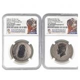 [2 Coins] 2019-S Kennedy 50C Apollo 11 NGC PF70 En