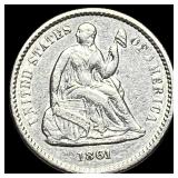 1861 Silver Half Dime CLOSELY UNCIRCULATED