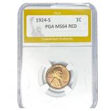 1924-S Wheat Cent PGA MS64 RED