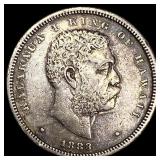 1883 Silver Hawaiian 1/2 Dollar NEARLY UNCIRCULATE