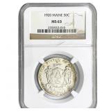 1920 Maine Half Dollar NGC MS63