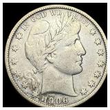 1906-S Silver Barber Half Dollar LIGHTLY CIRCULATE