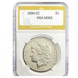 1890-CC Morgan Silver Dollar PGA MS62