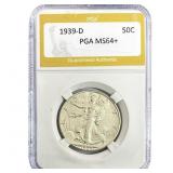 1939-D Walking Liberty Half Dollar PGA MS64+