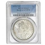 1878 7TF Morgan Silver Dollar PCGS MS63 Rev of 187