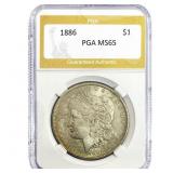 1886 Morgan Silver Dollar PGA MS65