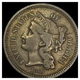 1868 Nickel Three-Cent Piece NEARLY UNCIRCULATED