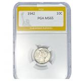 1942 Mercury Silver Dime PGA MS65