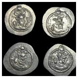 [4 Coins] Sasanaian Peruz 457-484 SIlver Drachm U
