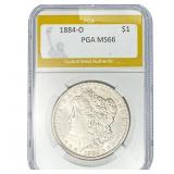 1884-O Morgan Silver Dollar PGA MS66